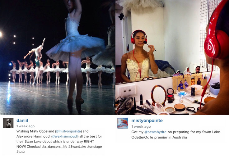 Misty Copeland backstage. Swan Lake, American Ballet  Theatre (ABT) Australia tour review.
